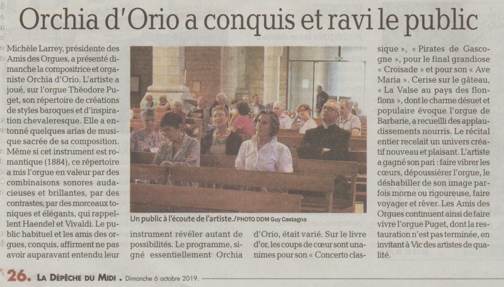 Orchia d'Orio a conquis et ravi le public